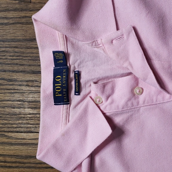 Polo Ralph Lauren Custom Slim Fit Pink LG - Picture 2 of 11